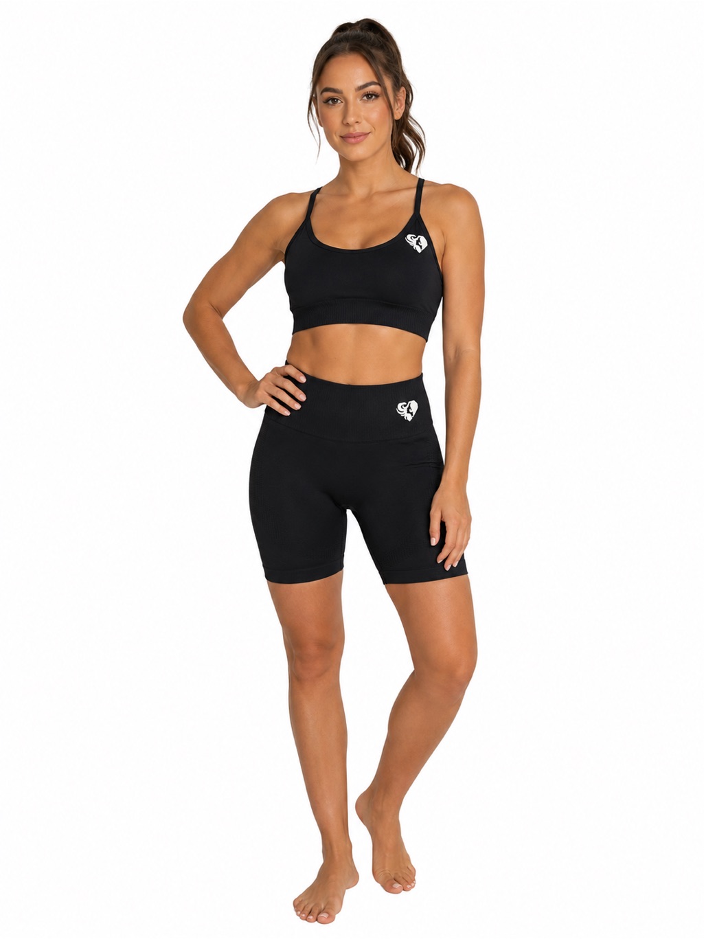 Seamless Workout Set Black Medium Bra / Small Shorts Nwt